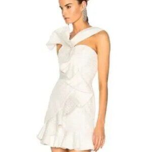NWT Self-Portrait White Asymmetrical Lace Dress.  SZ 2
